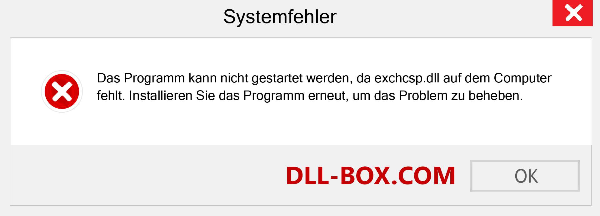 exchcsp.dll-Datei fehlt?. Download für Windows 7, 8, 10 - Fix exchcsp dll Missing Error unter Windows, Fotos, Bildern