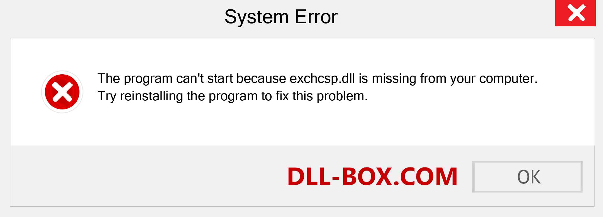  exchcsp.dll file is missing?. Download for Windows 7, 8, 10 - Fix  exchcsp dll Missing Error on Windows, photos, images